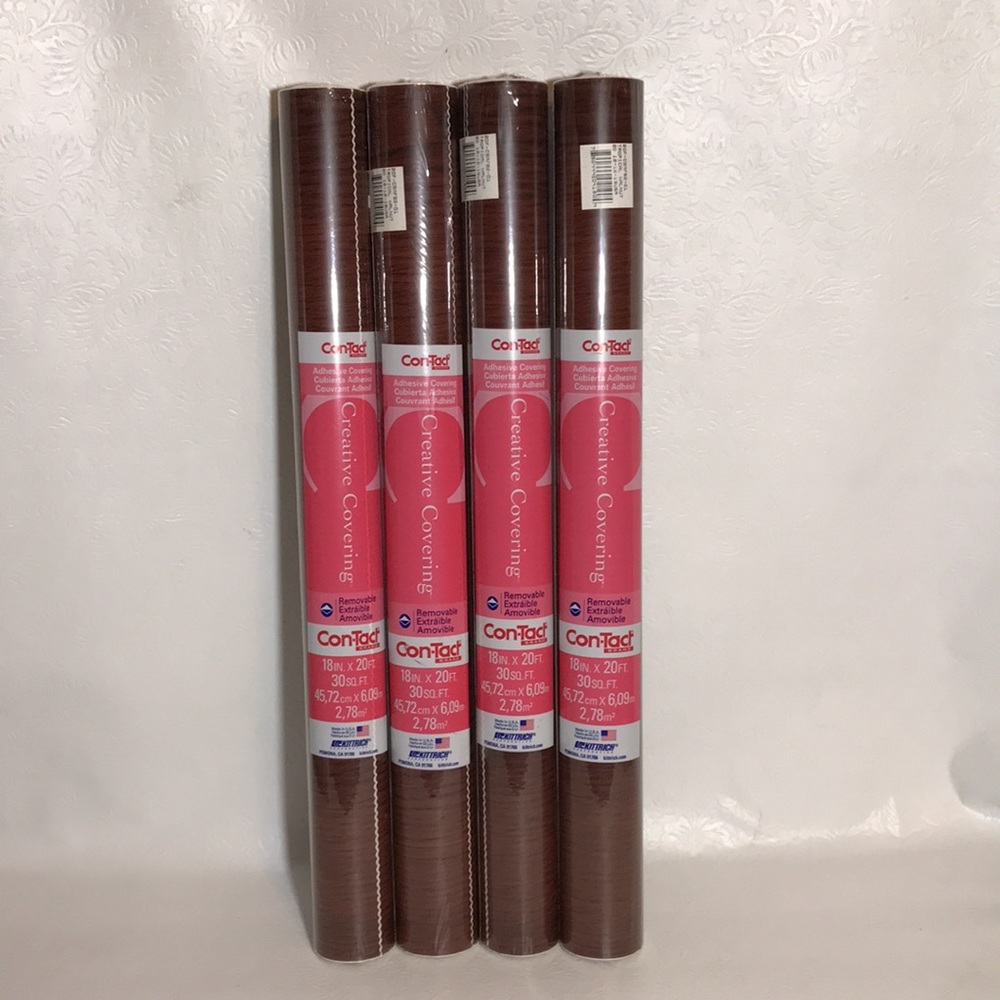 Con-Tact Creative Covering Self-Adhesive Vinyl Shelf Tropical Walnut 4 Rolls